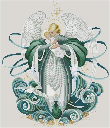 Набор для вышивания крестом Цветочный ангел, Dimensions, арт. 1059709, 27x27см
