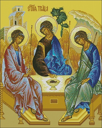 Святая Троица, набор для изготовления иконы из бисера, вышивка В-167