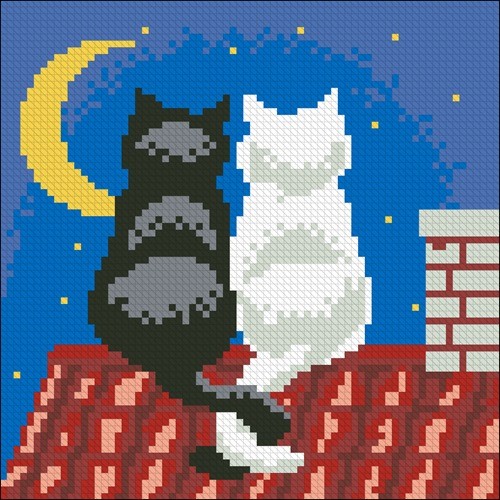 Night Time Cats Cushion Front