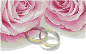 Свадебная метрика "Кольца и розы"