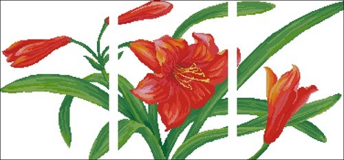 Триптих "Красная лилия"
