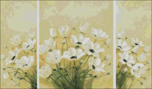 Триптих с белыми цветами