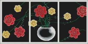 Триптих "Розы на черном"