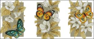 Бабочки и цветы (триптих)
