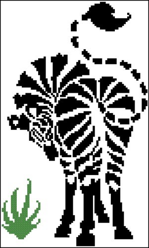 Монохромная вышивка зебра