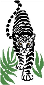 Монохромная вышивка "Тигр"