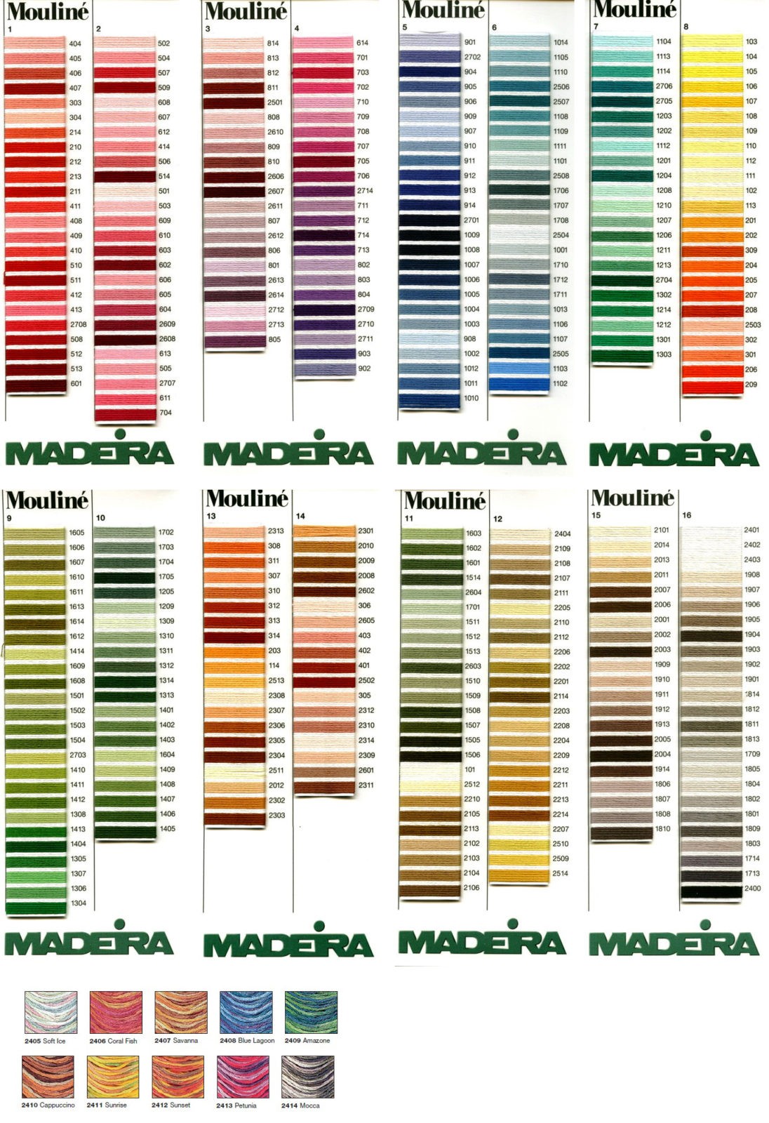 Мулине Madeira живая карта цветов ниток в 2 вариантах – Онлайн таблица!