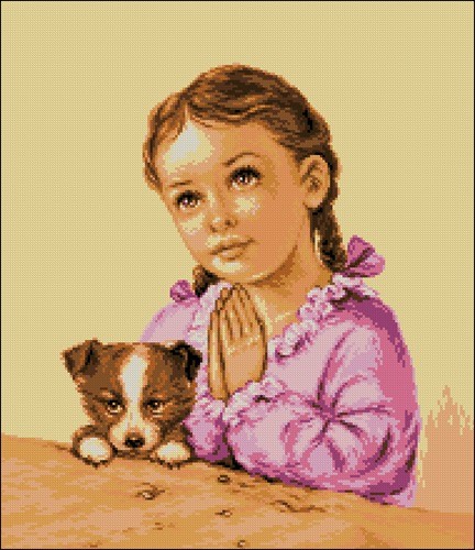 Молящаяся маленькая девочка