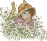 Little girl in a field of flowers