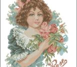 Rose meisje met rozen