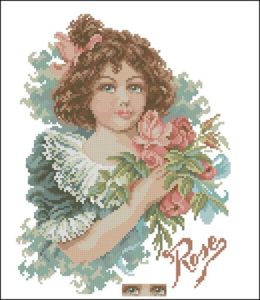 Rose meisje met rozen
