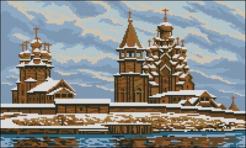 Деревянный храм зимой
