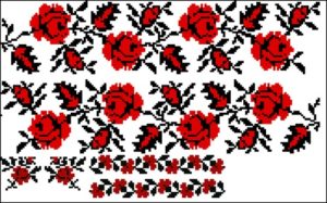 Украинский узор "Красные розы с черным"