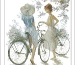 Twee meisjes met twee fietsen