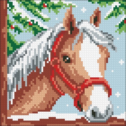 Horse in the Snow Cushion