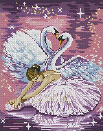 Ballerina with swans