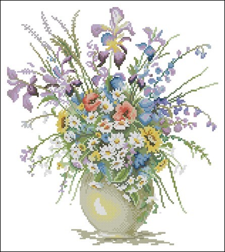 Схемы вышивки «цветы в вазе» (стр. 1) - Вышивка крестом