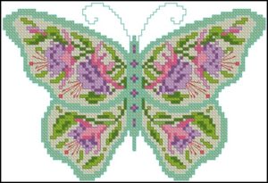 Butterfly with Fuchsias