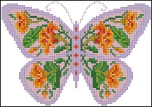 Butterfly with Nasturtiums