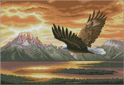 Набір для вишивання хрестиком Парящий орел 32 х 24 см