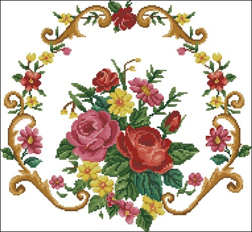 Подушка орнамент с цветами