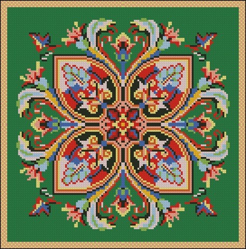 Вышивка крестом подушки схемы «Ирисы и лилии»