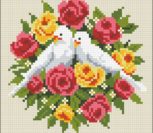 White Doves Cushion Front