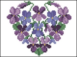 Сердечко из лиловых цветов