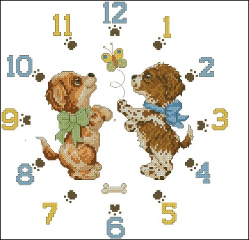 Часы с собачками