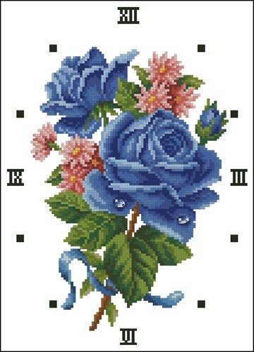 Розы часы голубые