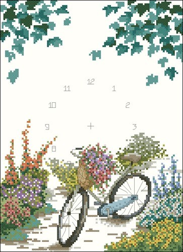 Часы "Велосипед с цветами"