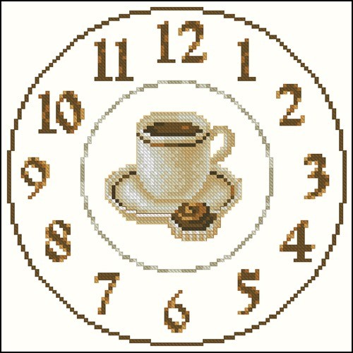Часы с кружкой кофе