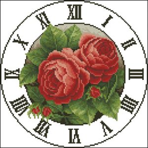 Часы "Две красные розы"