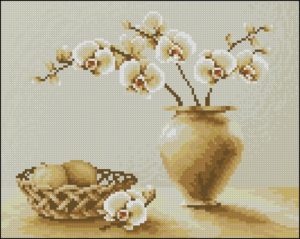 Грустный натюрморт с орхидеей