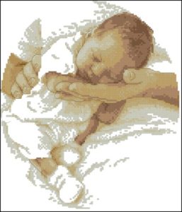 Спящий на руках младенец
