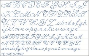 Красивый прописной почерк алфавит (abc)