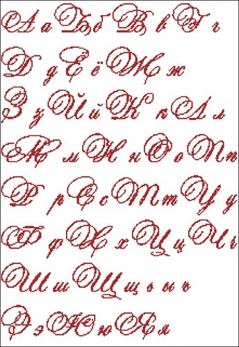 Схемы для вышивки алфавита крестиком