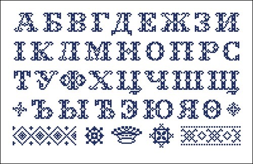 Старинный шрифт: русский алфавит