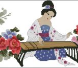 Chinese woman in flowers