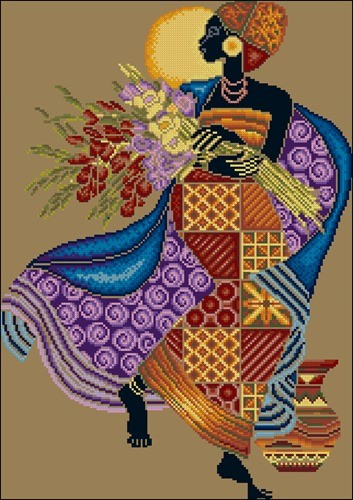 Набор для вышивания крестом PANNA Африка. Африканочки-подружки