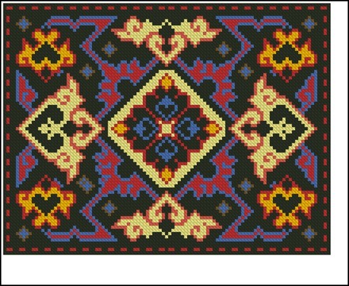 Башкирский ковёр с национальным орнаментом
