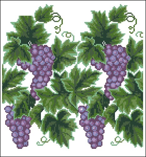 А4-К-1126 Схема для вышивки бисером Виноград и вино
