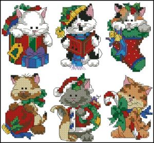 Christmas kitty ornaments