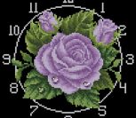 Часы с лиловыми розами