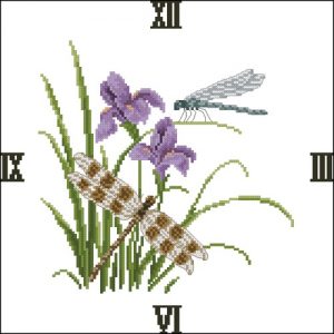 Часы "Стрекозы и цветы"