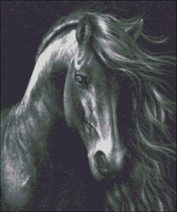 Схема вышивки «Девушка и лошадь» (№299348)