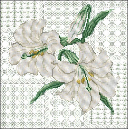 Подушка "Белые лилии"