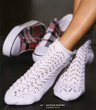 Ажурные носки спицами – 17 простых и красивых моделей со схемами, описанием и видео