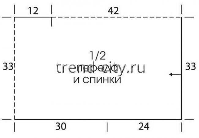 Короткий пуловер крючком в индейском стиле выкройка