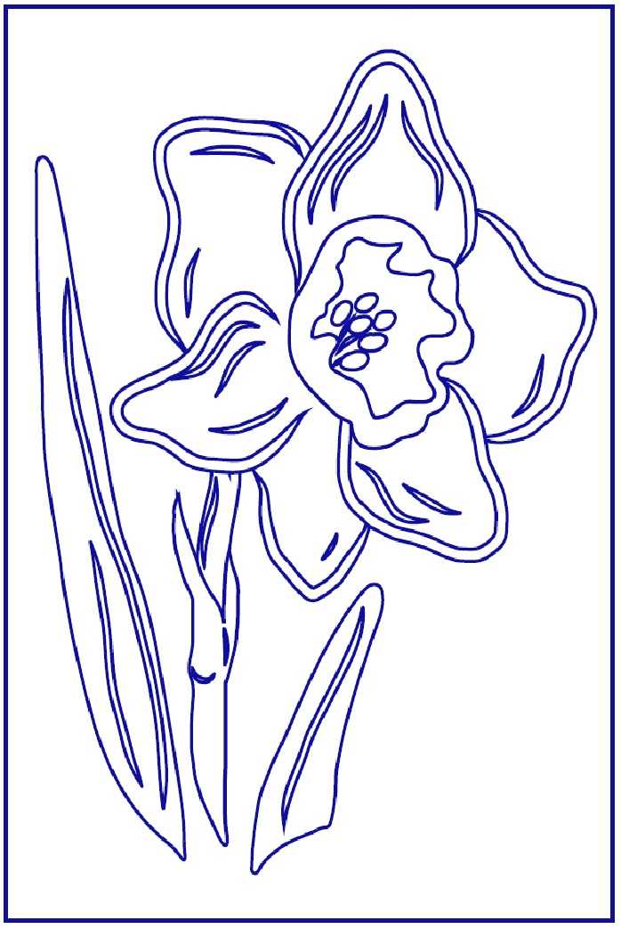 Нарцисс вышивка гладью рисунок